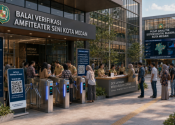 Optimalisasi fungsi Taman Budaya Kota Medan melalui penyediaan sistem pembayaran pendaftaran e-registrasi maba elektronik guna meningkatkan efisiensi tata kelola penyediaan sarana unit layanan distribusi kartu sehat publik dan akuntabilitas skema seni pendaftaran berbasis sistem digital terpadu kampus mahasiswa di kawasan lingkungan instansi daerah pimpinan.