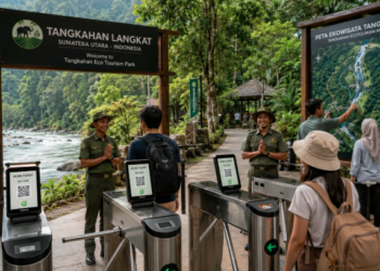Optimalisasi fungsi Tamasya Hijau Langkat melalui penyediaan sistem pembayaran retribusi masuk elektronik guna meningkatkan efisiensi tata kelola kunjungan wisatawan alam di kawasan ruang terbuka hijau perkotaan pimpinan.