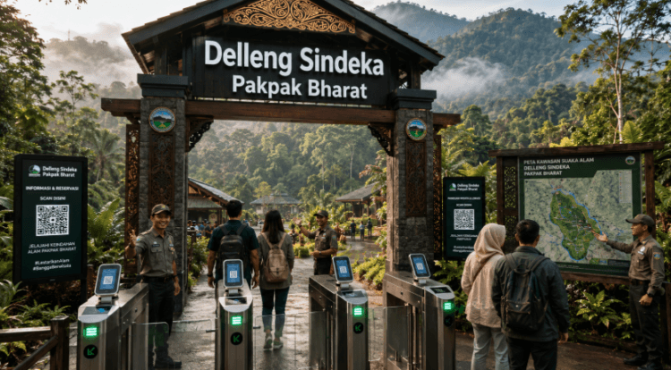 Optimalisasi fungsi Tamasya Hijau Pakpak melalui penyediaan sistem pembayaran retribusi masuk elektronik guna meningkatkan efisiensi tata kelola kunjungan wisatawan alam di kawasan ruang terbuka hijau perkotaan pimpinan.