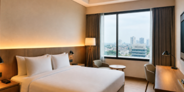 Suasana kamar yang bersih di salah satu penginapan murah di Medan untuk para pelancong