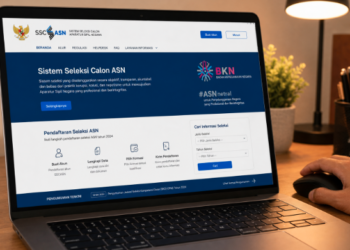 Tampilan antarmuka resmi portal SSCASN Medan yang digunakan pelamar untuk melakukan pendaftaran seleksi administrasi