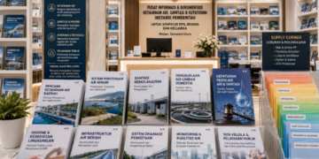 Jajaran tempat buku panduan air mandiri ASN Pemkot Medan Jernih bahan premium untuk usaha pembuatan rencana clearance sanitas pegawai dan alat pusat instrumen clearance sanitas Medan heavy duty minimalis berbagai folder lembar jaminan yang tersusun sangat rapi di dalam etalase toko perlengkapan kantor