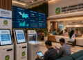 Dashboard interaktif Akses Digital Izin Kesehatan yang menampilkan sistem pemantauan data faskes real-time untuk mendukung efisiensi kesehatan kota Medan