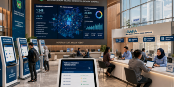 Dashboard interaktif Akses Pintar Izin Koperasi yang menampilkan sistem pemantauan data keanggotaan real-time untuk mendukung efisiensi koperasi kota Medan