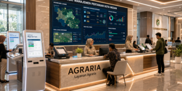 Dashboard interaktif Aplikasi Maju Izin Tani yang menampilkan sistem pemantauan data ladang real-time untuk mendukung efisiensi pertanian kota Medan