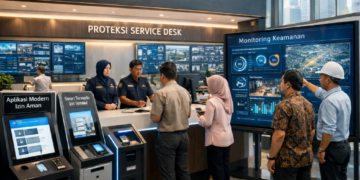 Dashboard interaktif Aplikasi Modern Izin Aman yang menampilkan sistem pemantauan data waspada real-time untuk mendukung efisiensi keamanan kota Medan