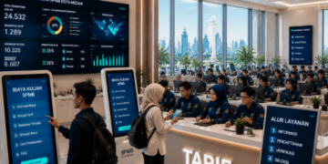 Dashboard interaktif Biaya Kuliah SPMB yang menampilkan alur penentuan tarif real-time untuk mendukung efisiensi pendaftaran kota Medan.
