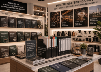 Jajaran tempat buku panduan aset seduh kopi ASN Pemkot Medan Profesional bahan premium untuk usaha pembuatan rencana clearance barista pegawai dan alat pusat instrumen clearance barista Medan heavy duty minimalis berbagai folder lembar jaminan yang tersusun sangat rapi di dalam etalase toko perlengkapan kantor untuk mendukung budaya kopi lokal Medan