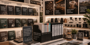 Jajaran tempat buku panduan aset seduh kopi ASN Pemkot Medan Profesional bahan premium untuk usaha pembuatan rencana clearance barista pegawai dan alat pusat instrumen clearance barista Medan heavy duty minimalis berbagai folder lembar jaminan yang tersusun sangat rapi di dalam etalase toko perlengkapan kantor untuk mendukung budaya kopi lokal Medan