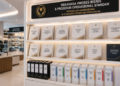 Jajaran tempat buku panduan disiplin kerja pegawai ASN Medan bahan premium untuk usaha tata tertib pegawai dan alat pusat instrumen hukdis Medan heavy duty minimalis berbagai folder aturan posisi yang tersusun sangat rapi di dalam etalase toko perlengkapan kantor