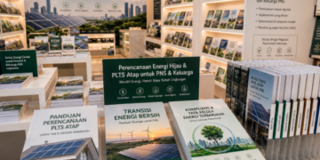 Jajaran tempat buku panduan energi mandiri ASN Pemkot Medan Hemat bahan premium untuk usaha pembuatan rencana clearance surya pegawai dan alat pusat instrumen clearance surya Medan heavy duty minimalis berbagai folder lembar jaminan yang tersusun sangat rapi di dalam etalase toko perlengkapan kantor
