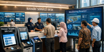 Dashboard interaktif Inovasi Terpadu Izin Laut yang menampilkan sistem pemantauan data perairan real-time untuk mendukung efisiensi kelautan kota Medan
