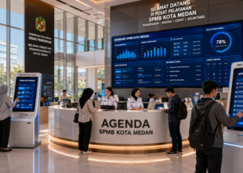 Dashboard interaktif Jadwal SPMB Medan yang menampilkan alur agenda seleksi real-time untuk mendukung efisiensi pendaftaran kota Medan.
