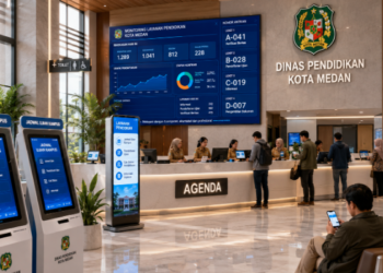Dashboard interaktif Jadwal Ujian Kampus yang menampilkan alur agenda tes real-time untuk mendukung efisiensi pendaftaran kota Medan.
