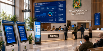 Dashboard interaktif Jadwal Ujian Kampus yang menampilkan alur agenda tes real-time untuk mendukung efisiensi pendaftaran kota Medan.