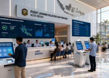 Dashboard interaktif Kelautan Perikanan Medan yang menampilkan sistem pemantauan data budidaya real-time untuk mendukung efisiensi perikanan kota Medan