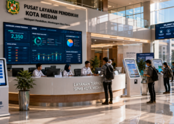 Dashboard interaktif Ketentuan Ujian SPMB yang menampilkan alur aturan tes real-time untuk mendukung efisiensi pendaftaran kota Medan.