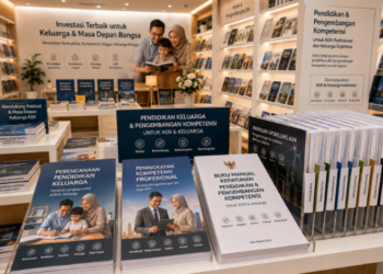 Jajaran tempat buku panduan les mandiri ASN Pemkot Medan Hebat bahan premium untuk usaha pembuatan rencana clearance edukasi pegawai dan alat pusat instrumen clearance edukasi Medan heavy duty minimalis berbagai folder lembar jaminan yang tersusun sangat rapi di dalam etalase toko perlengkapan kantor