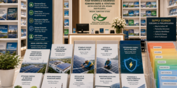 Jajaran tempat buku panduan panel surya ASN Pemkot Medan Hemat bahan premium untuk usaha pembuatan rencana clearance energi pegawai dan alat pusat instrumen clearance energi Medan heavy duty minimalis berbagai folder lembar jaminan yang tersusun sangat rapi di dalam etalase toko perlengkapan kantor