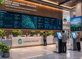 Dashboard interaktif Pemeliharaan Lingkungan Medan yang menampilkan sistem pemantauan data ekologi real-time untuk mendukung efisiensi lingkungan kota Medan