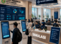 Dashboard interaktif Persiapan Ujian Mandiri yang menampilkan alur simulasi tes real-time untuk mendukung efisiensi pendaftaran kota Medan.