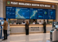Dashboard interaktif Platform Canggih Izin Kelautan yang menampilkan sistem pemantauan data maritim real-time untuk mendukung efisiensi kelautan kota Medan