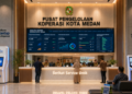 Dashboard interaktif Platform Mantap Izin Koperasi yang menampilkan sistem pemantauan data mandiri real-time untuk mendukung efisiensi koperasi kota Medan