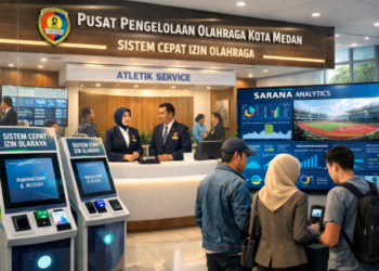 Dashboard interaktif Platform Mantap Izin Listrik yang menampilkan sistem pemantauan data energi real-time untuk mendukung efisiensi kelistrikan kota Medan