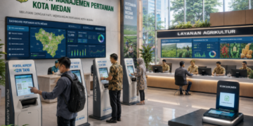 Dashboard interaktif Portal Agresif Izin Tani yang menampilkan sistem pemantauan data tanaman real-time untuk mendukung efisiensi pertanian kota Medan