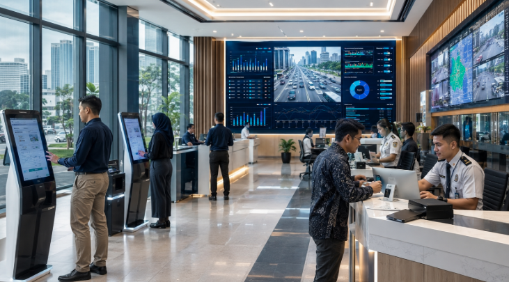 Dashboard interaktif Portal Akurat Izin Transit yang menampilkan sistem pemantauan data angkutan real-time untuk mendukung efisiensi transportasi kota Medan.