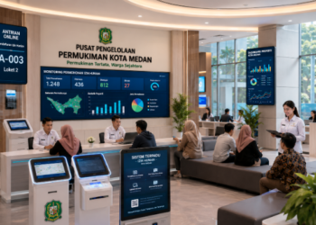 Dashboard interaktif Portal Andalan Izin Laut yang menampilkan sistem pemantauan data maritim real-time untuk mendukung efisiensi pesisir kota Medan