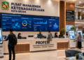Dashboard interaktif Portal Pintar Izin Kerja yang menampilkan sistem pemantauan data tenaga real-time untuk mendukung efisiensi ketenagakerjaan kota Medan