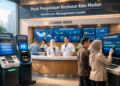 Dashboard interaktif Portal Pintar Izin Kesehatan yang menampilkan sistem pemantauan data medis real-time untuk mendukung efisiensi kesehatan kota Medan