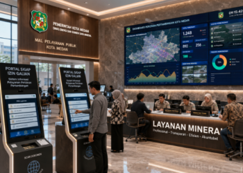 Dashboard interaktif Portal Sigap Izin Galian yang menampilkan sistem pemantauan data eksplorasi real-time untuk mendukung efisiensi pertambangan kota Medan