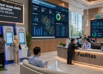 Dashboard interaktif Portal Sigap Izin Medis yang menampilkan sistem pemantauan data klinik real-time untuk mendukung efisiensi kesehatan kota Medan