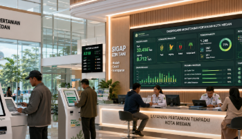 Dashboard interaktif Portal Sigap Izin Tani yang menampilkan sistem pemantauan data panen real-time untuk mendukung efisiensi pertanian kota Medan
