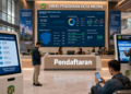 Dashboard interaktif Prosedur Registrasi Siswa yang menampilkan alur pendaftaran peserta real-time untuk mendukung efisiensi pendaftaran kota Medan.