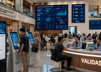 Dashboard interaktif Prosedur Universitas Medan yang menampilkan alur agenda validasi real-time untuk mendukung efisiensi pendaftaran kota Medan.