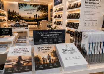 Jajaran tempat buku panduan proteksi hukum ASN Pemkot Medan Adil bahan premium untuk usaha pembuatan rencana clearance sengketa pegawai dan alat pusat instrumen clearance sengketa Medan heavy duty minimalis berbagai folder lembar jaminan yang tersusun sangat rapi di dalam etalase toko perlengkapan kantor