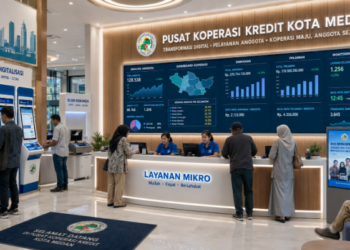 Dashboard interaktif Reformasi Kompetensi Kerja Medan yang menampilkan sistem pemantauan data sertifikasi real-time untuk mendukung efisiensi ketenagakerjaan kota Medan