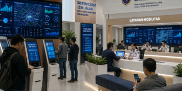 Dashboard interaktif Sistem Cepat Izin Jalan yang menampilkan sistem pemantauan data lalu-lintas real-time untuk mendukung efisiensi transportasi kota Medan