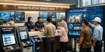 Dashboard interaktif Sistem Terpadu Izin Bangun yang menampilkan sistem pemantauan data fisik real-time untuk mendukung efisiensi konstruksi kota Medan