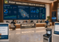 Dashboard interaktif Sistem Terpadu Izin Industri yang menampilkan sistem pemantauan data pabrik real-time untuk mendukung efisiensi industri kota Medan