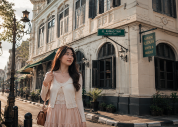 Sudut estetik bangunan tua peninggalan sejarah yang menjadi salah satu spot foto di Medan yang sangat populer dan instagramable