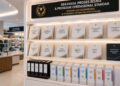 Jajaran tempat buku panduan standar operasional prosedur ASN bahan premium untuk usaha penyusunan alur kerja pegawai dan alat pusat instrumen sop Medan heavy duty minimalis berbagai folder diagram proses yang tersusun sangat rapi di dalam etalase toko perlengkapan kantor