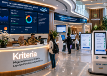 Dashboard interaktif Syarat Pendaftaran SNBP yang menampilkan alur kriteria dokumen real-time untuk mendukung efisiensi pendaftaran kota Medan.