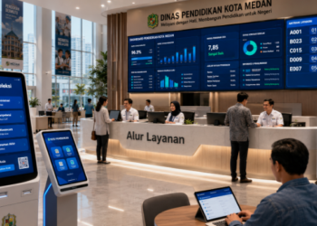 Dashboard interaktif Tahapan Seleksi Medan yang menampilkan alur agenda seleksi real-time untuk mendukung efisiensi pendaftaran kota Medan.