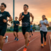 Suasana semangat warga lokal saat melakukan olahraga lari sore di salah satu tempat jogging di Medan yang memiliki fasilitas lintasan nyaman
