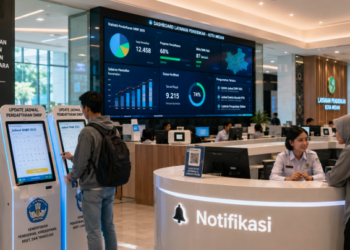 Dashboard interaktif Update Jadwal SNBP yang menampilkan alur pembaruan agenda real-time untuk mendukung efisiensi pendaftaran kota Medan.