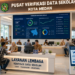Dashboard interaktif Verifikasi Data Sekolah yang menampilkan alur validasi profil lembaga real-time untuk mendukung efisiensi pendaftaran kota Medan.